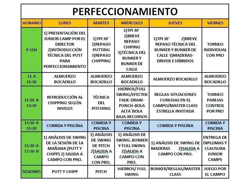 pga junior camp golf perfeccionamiento